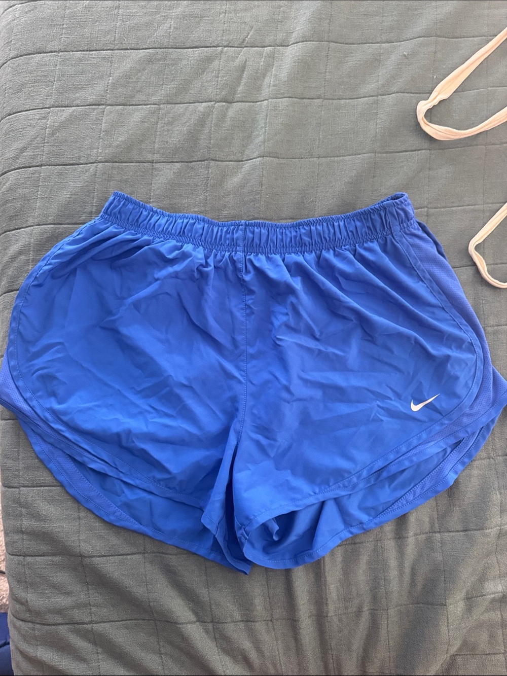 Nike Women's Bright Blue Athletic Shorts with White Swoosh